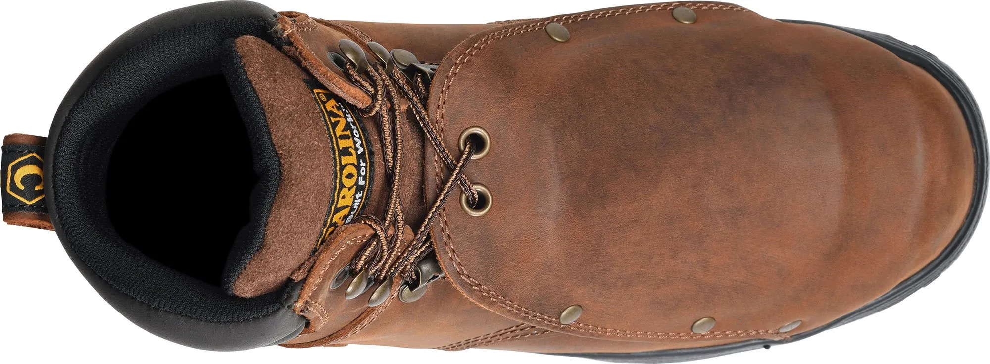 Carolina Mens Foreman 6” inch Steel Toe External Met Guard Work Boots- Crazy Horse Brown Leather