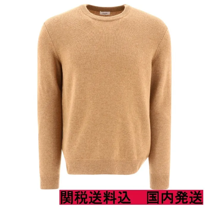 CELINE  |Crew Neck Cashmere Long Sleeves Plain Luxury Sweaters