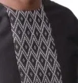 Chemise AWARA Bi-Matière en Coton & Pagne Manjak | Mode Masculine Africaine