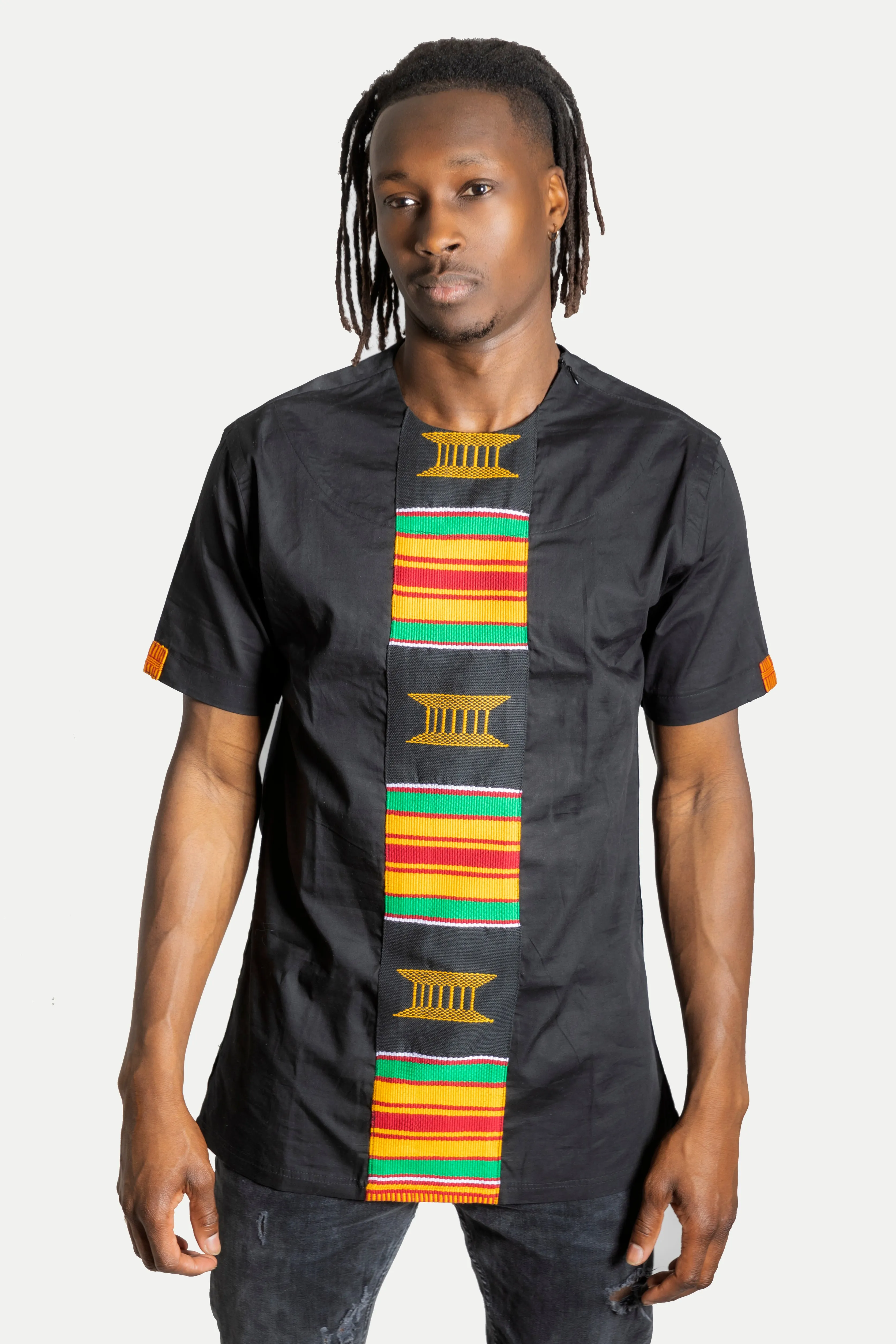 Chemise tunique en Kente Ashanti et coton (Collection Yaa)