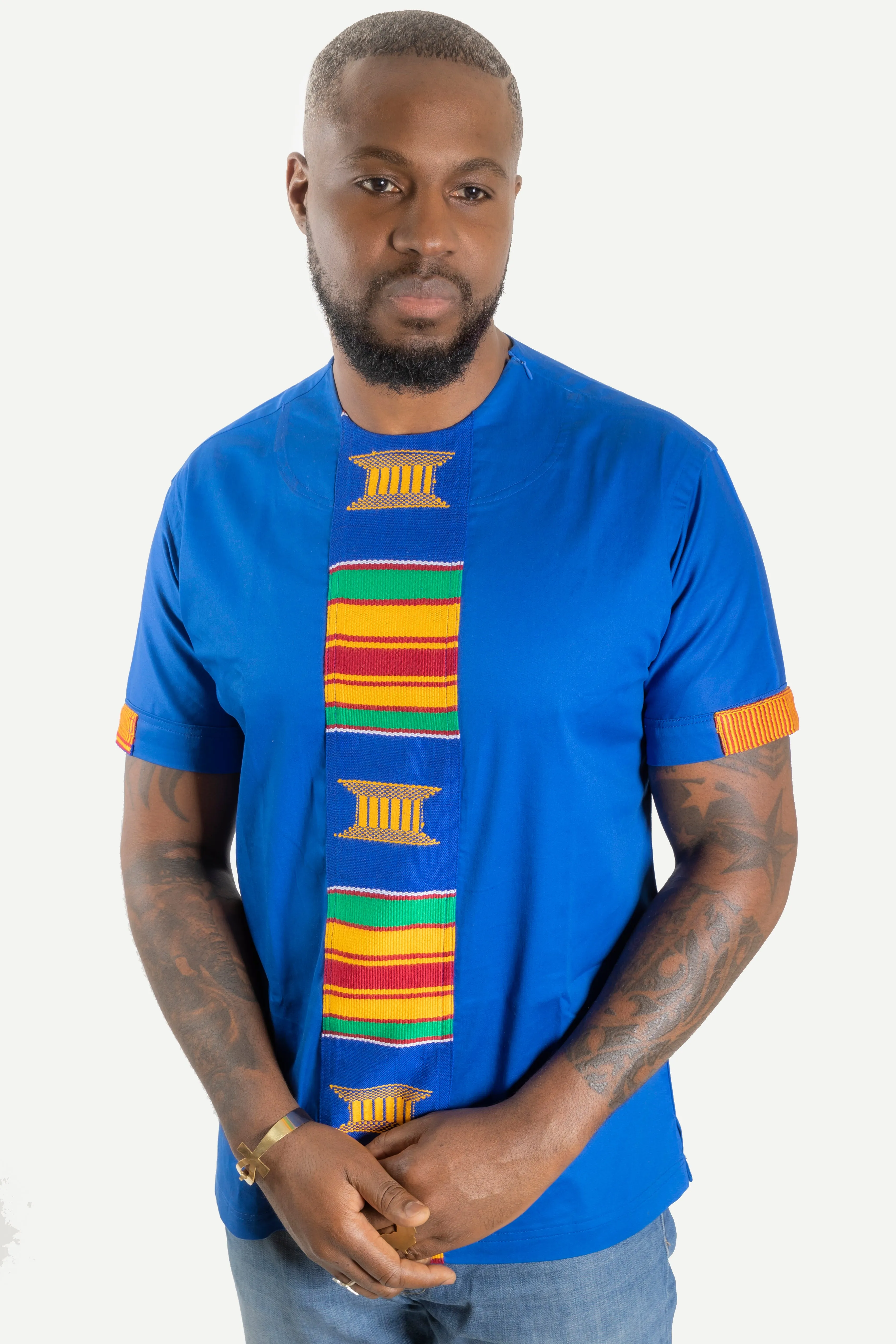 Chemise tunique en Kente Ashanti et coton (Collection Yaa)