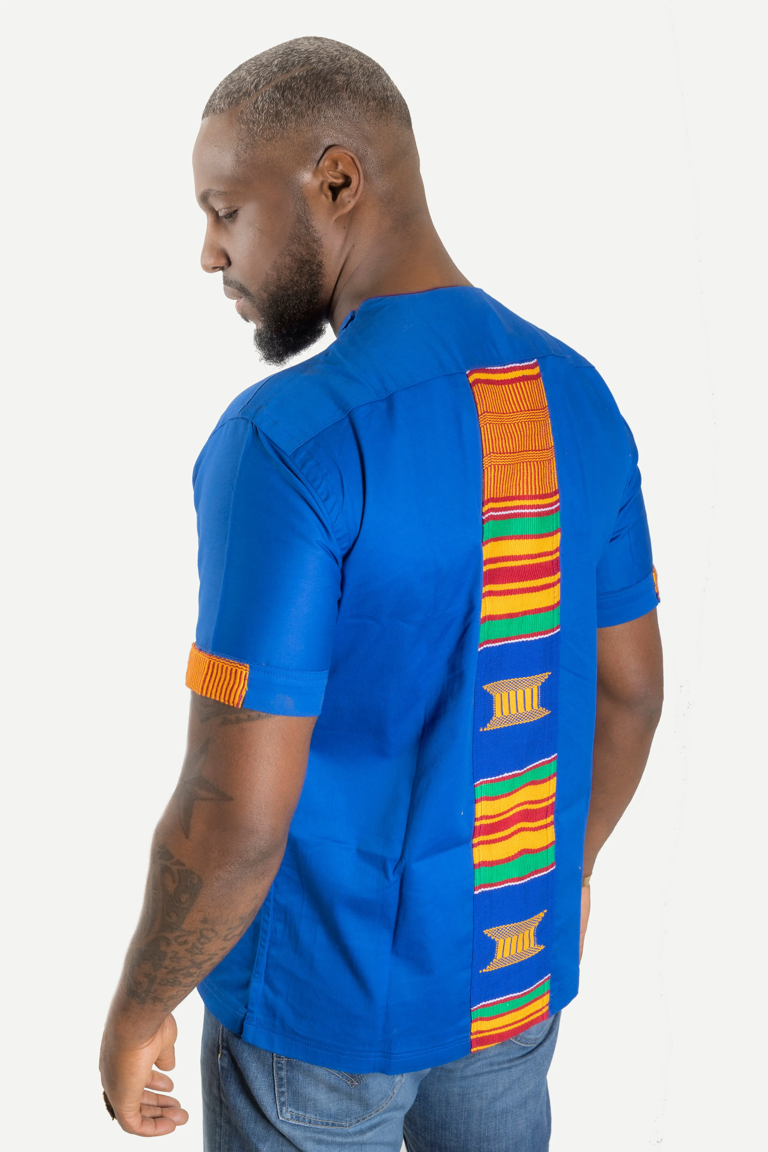 Chemise tunique en Kente Ashanti et coton (Collection Yaa)