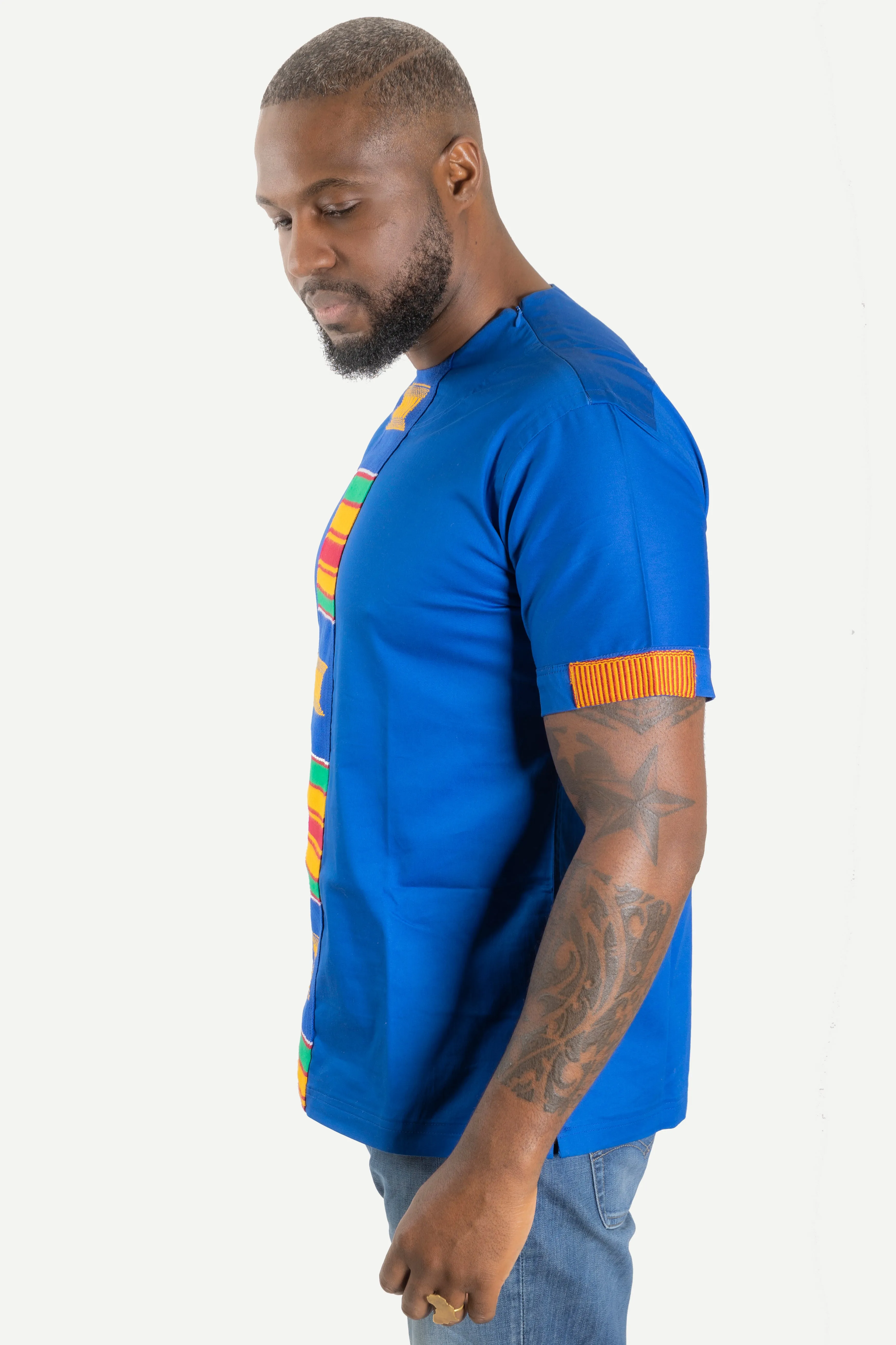 Chemise tunique en Kente Ashanti et coton (Collection Yaa)