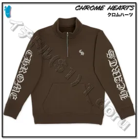 CHROME HEARTS  |Unisex Street Style Long Sleeves Logo Sweatshirts