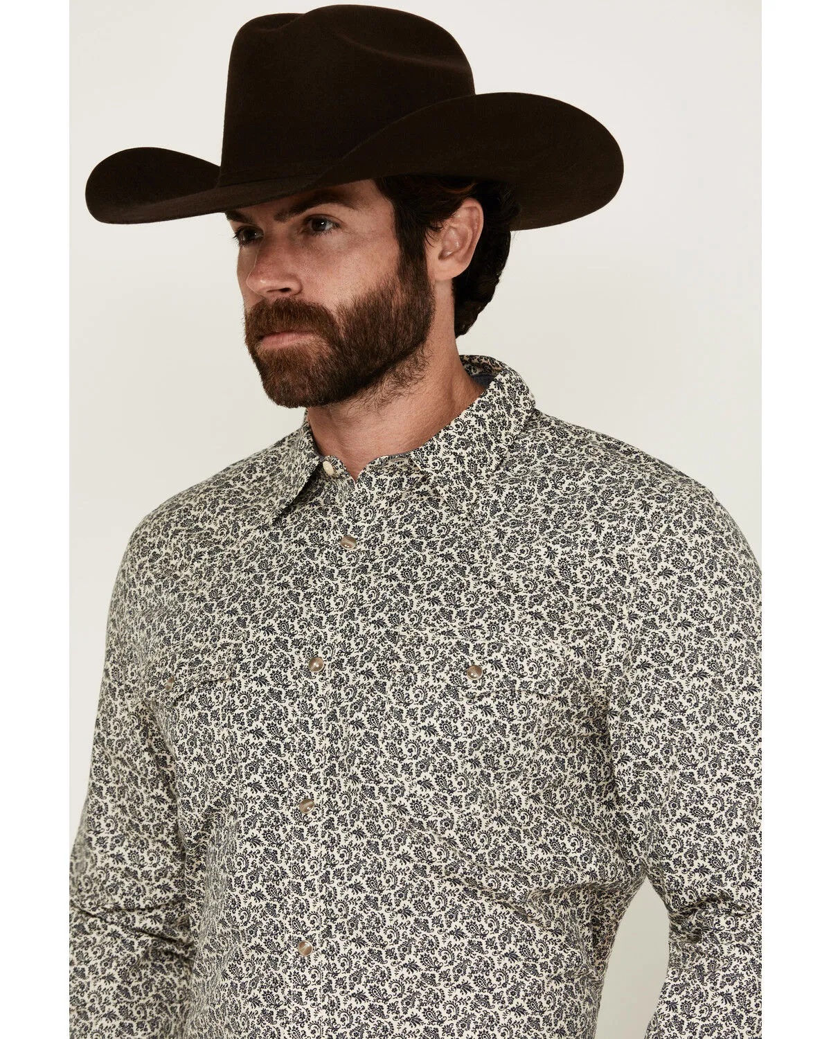 Cody James Men's Hunter Paisley Print Long Sleeve Snap Western Shirt - Tall