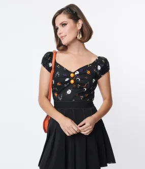 Collectif Black All Hallows Eve Dolores Top