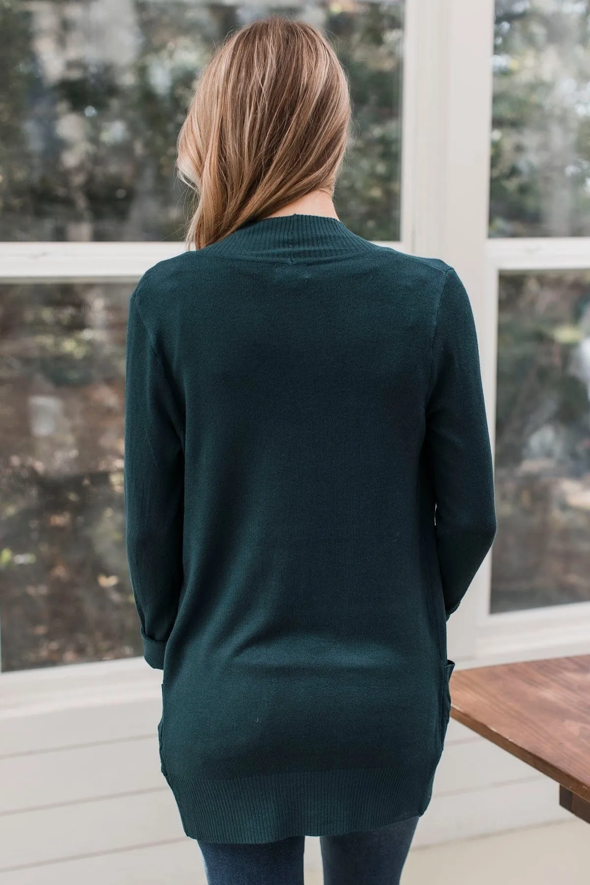 Comfortable With Myself Knit Cardigan- Emerald Green