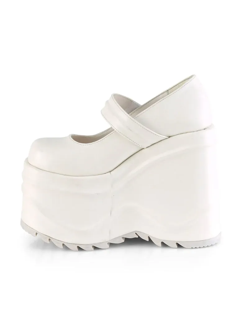 DEMONIA WAVE-32 - WHITE VEGAN LEATHER  PRE ORDER 