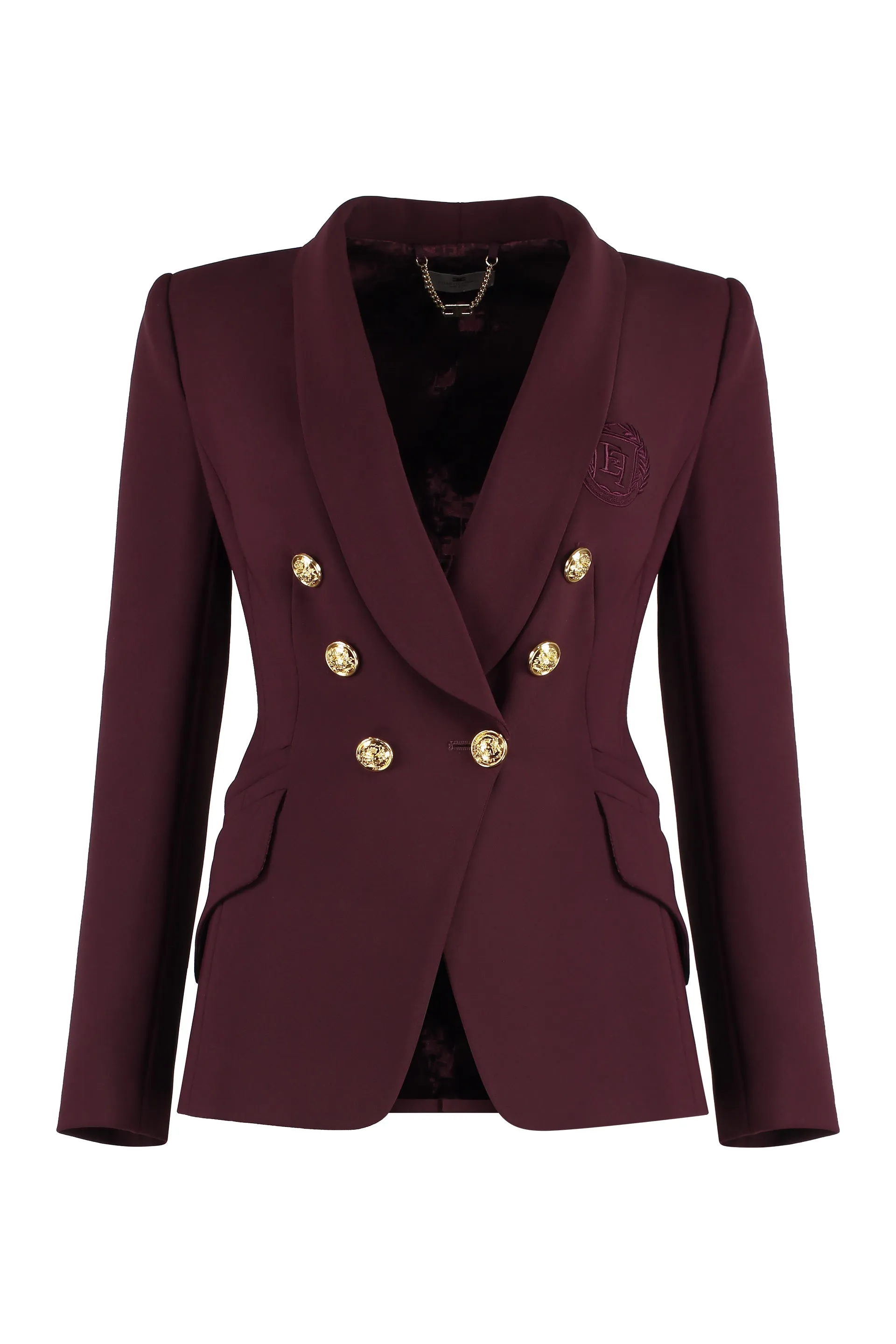 ELISABETTA FRANCHI Chic Two-Piece Suit: Double-Breasted Jacket & Wide-Leg Trousers