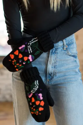 Embroidered Cable Mittens