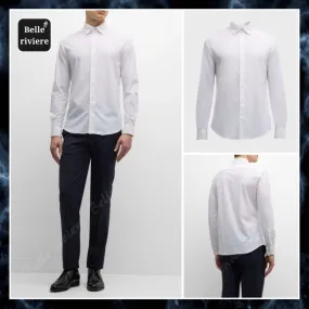 EMPORIO ARMANI  |Nylon Long Sleeves Plain Shirts