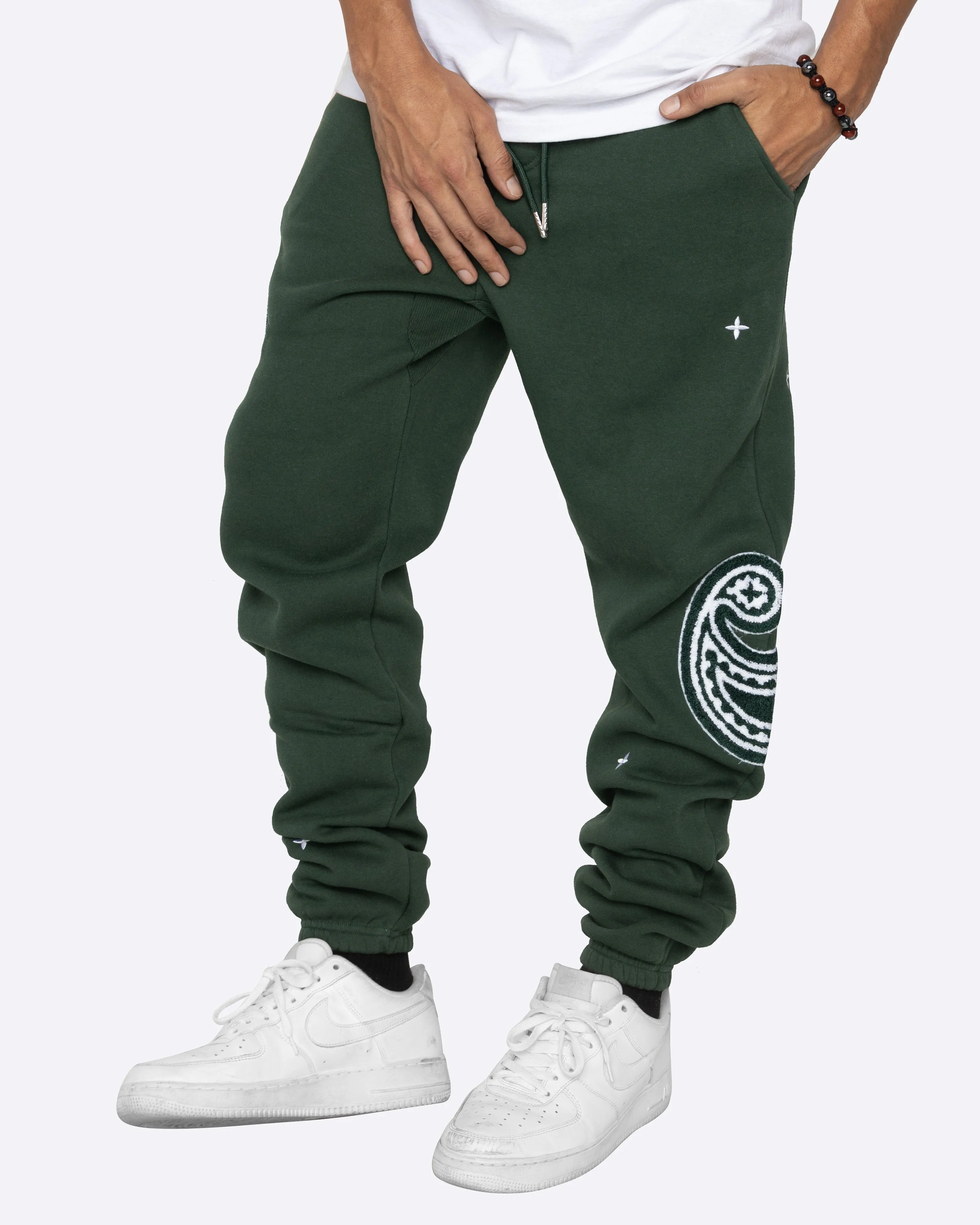 EPTM PAISLEY SWEATPANTS-HUNTER GREEN