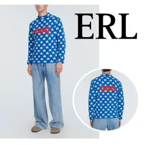 ERL  |Star Blended Fabrics Long Sleeves Cotton Sweaters