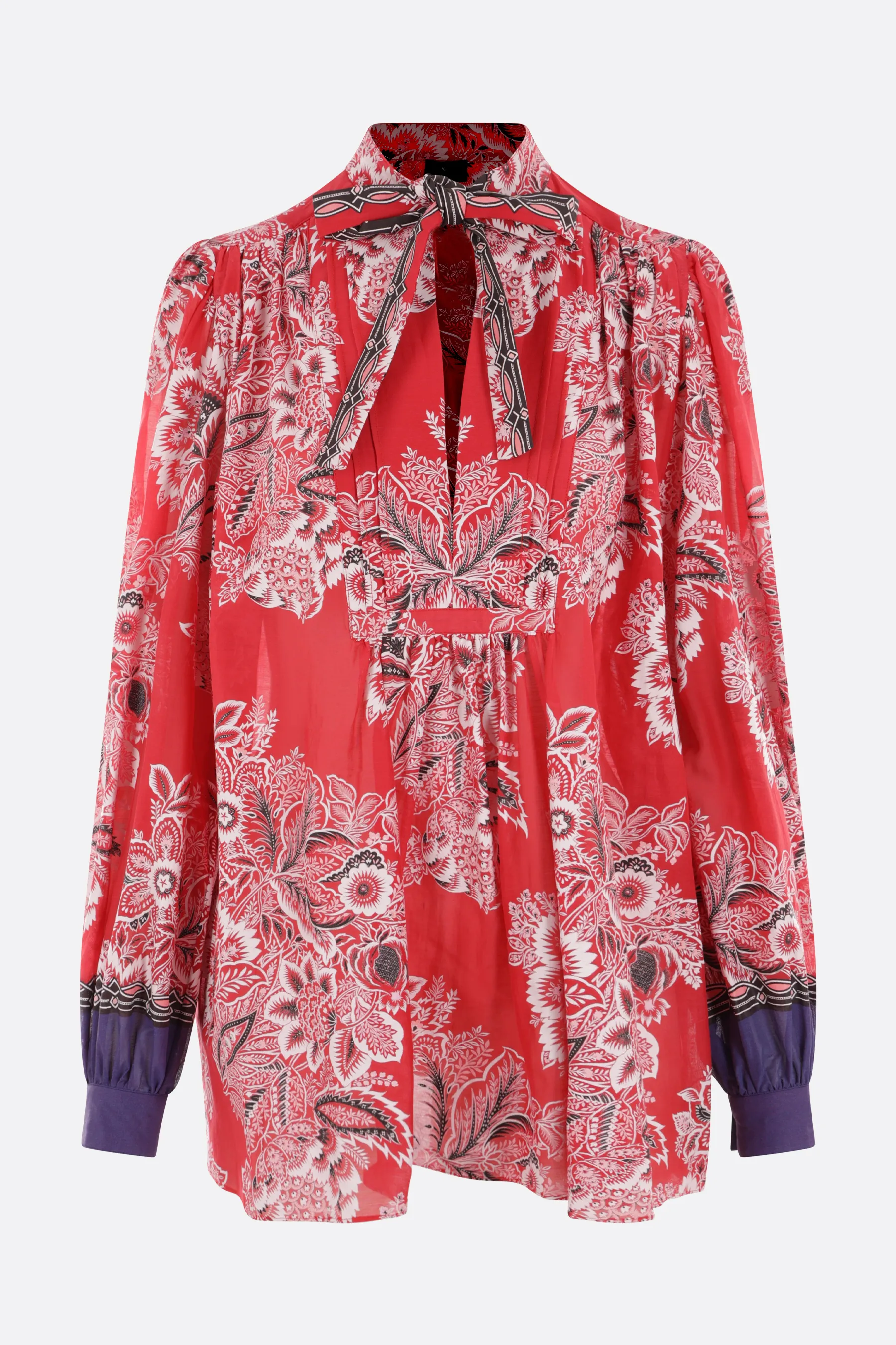 ETRO  |Paisley Silk Long Sleeves Cotton Shirts & Blouses