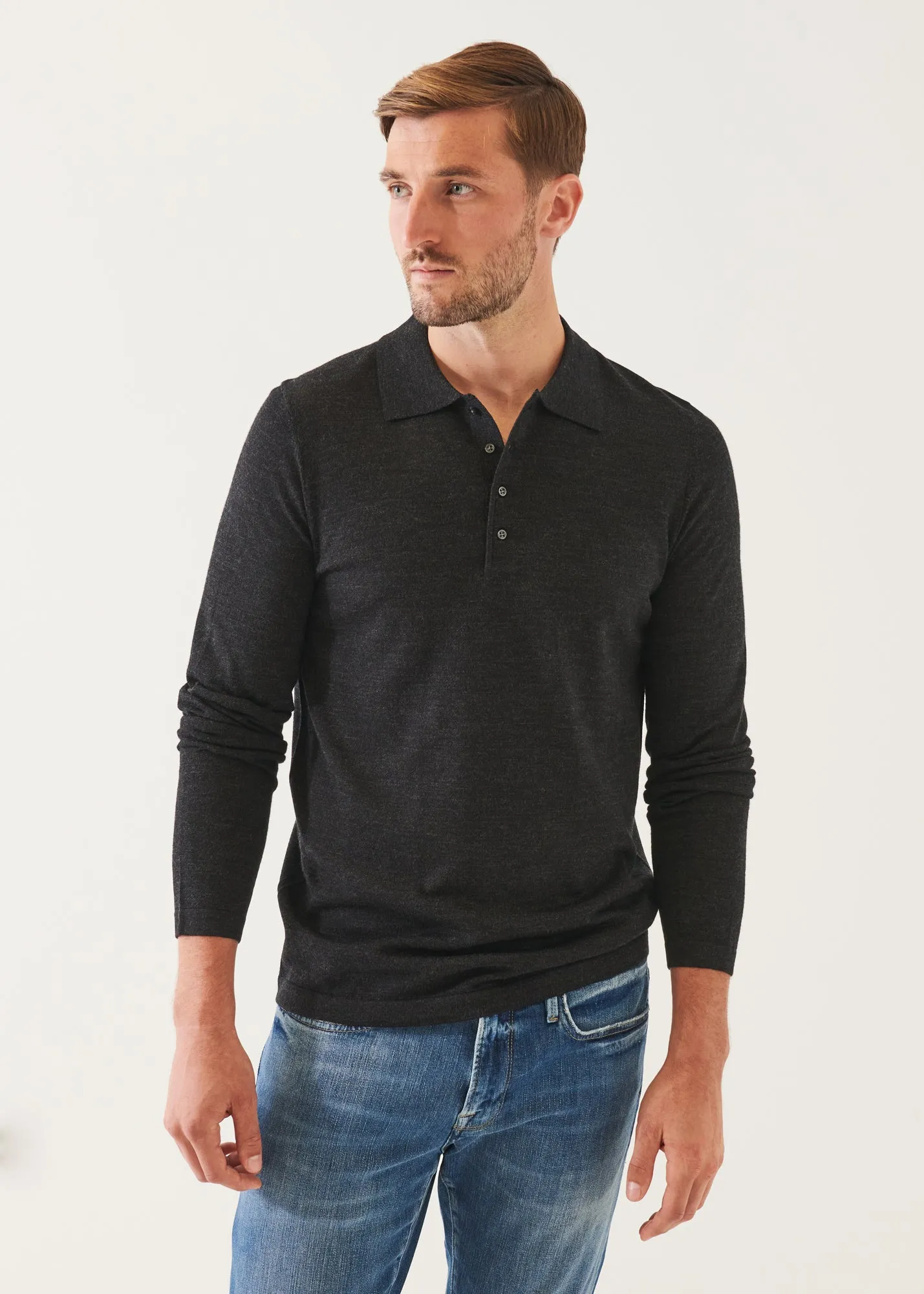 EXTRA-FINE MERINO BUTTON POLO