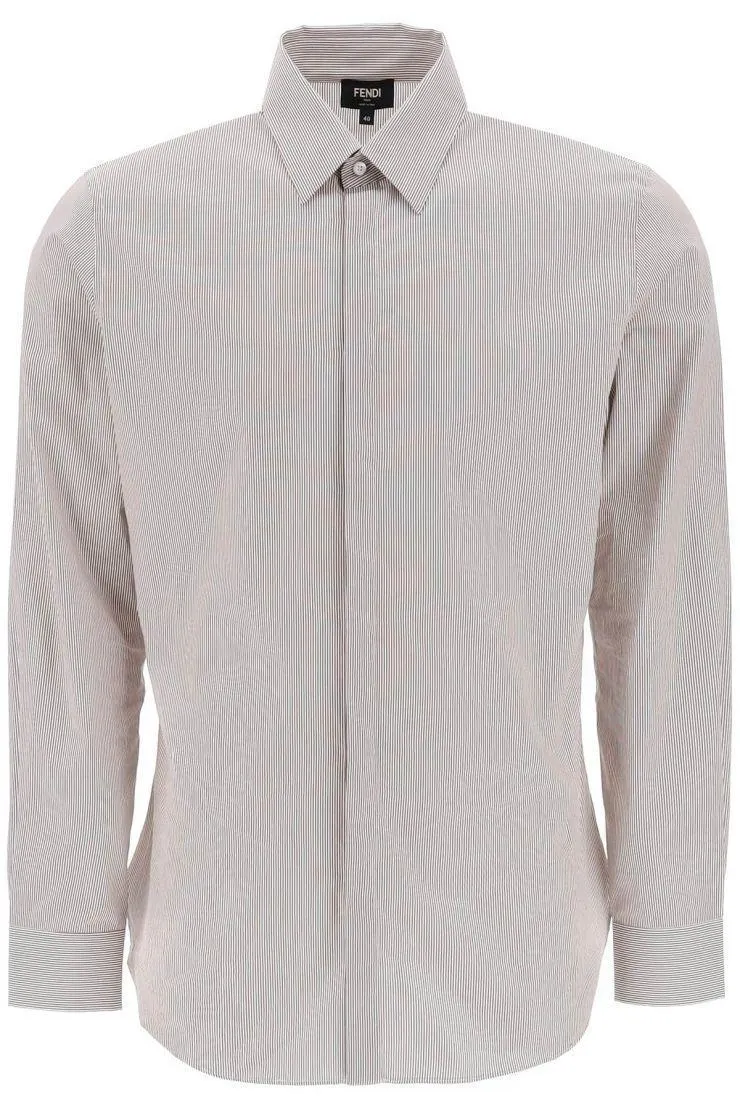 FENDI  |Stripes Long Sleeves Cotton Luxury Shirts