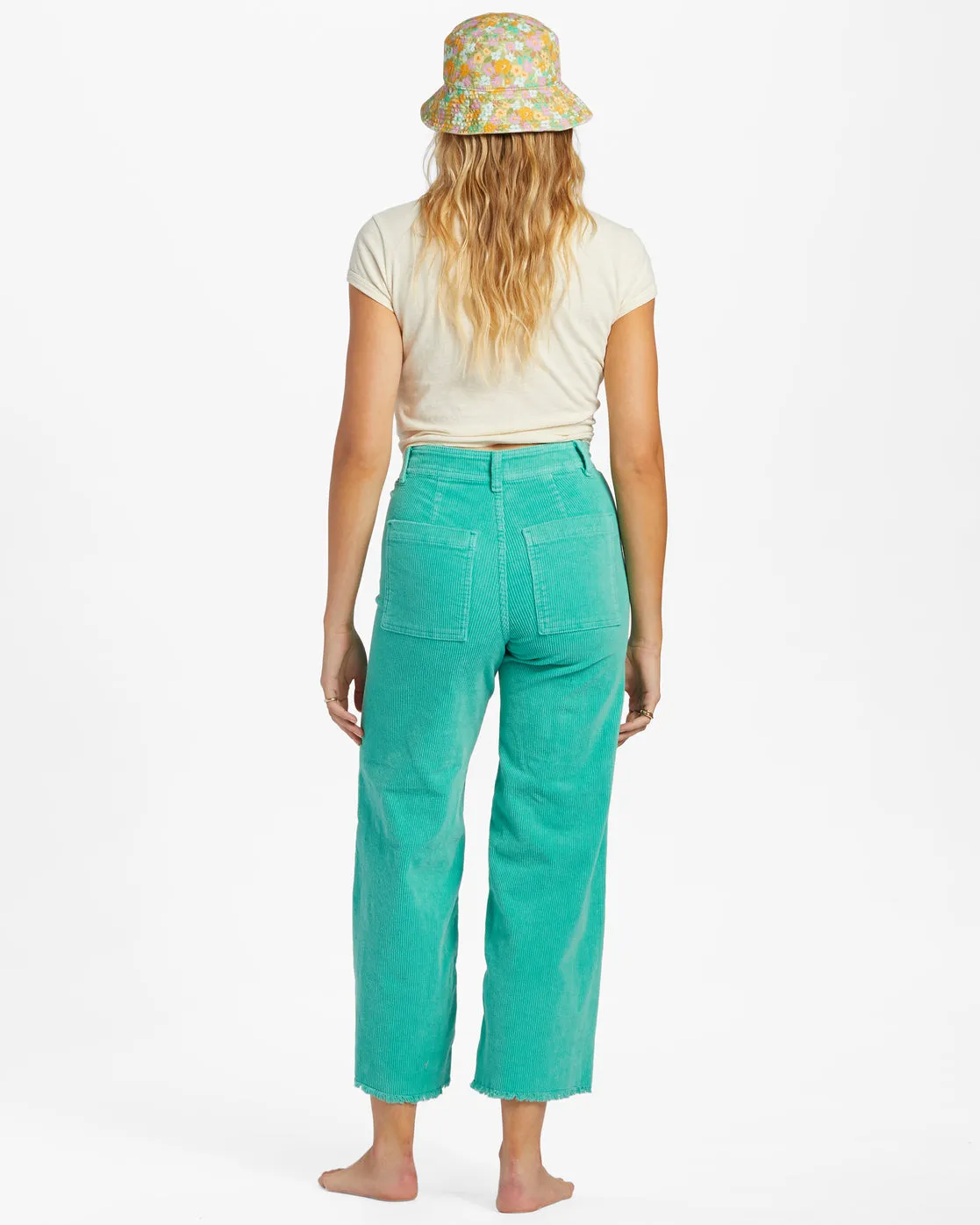 Free Fall Wide-Leg Corduroy Pants - Bright Lagoon