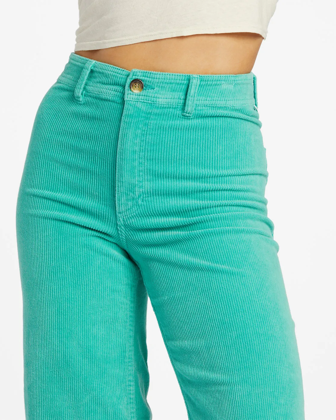 Free Fall Wide-Leg Corduroy Pants - Bright Lagoon