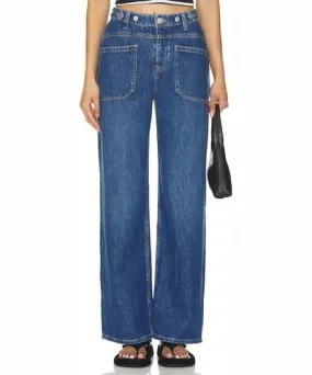 Free People Palmer Cuffed Jeans In Tunnel Vision