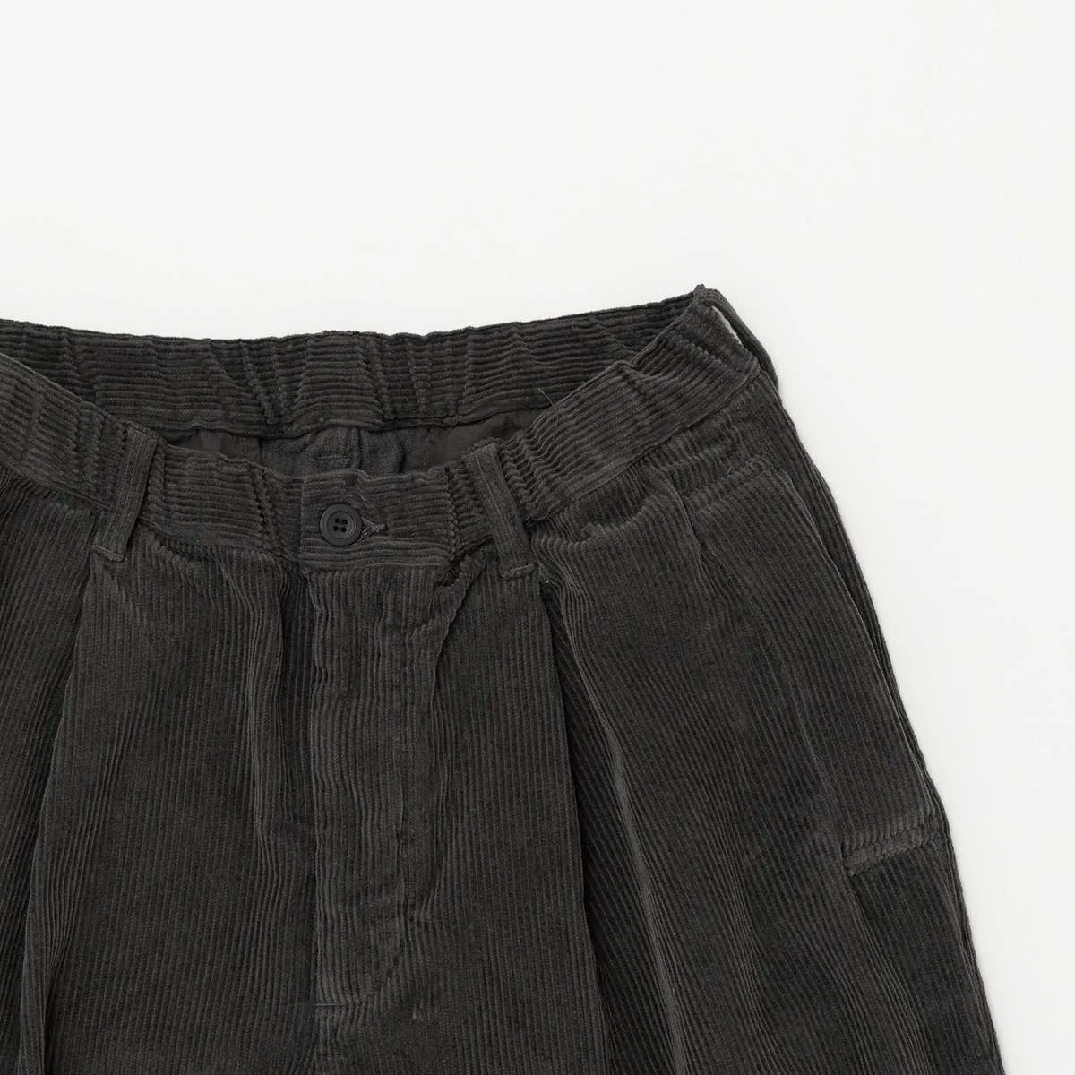 Garment Dye Corduroy Pants - Brown Charcoal