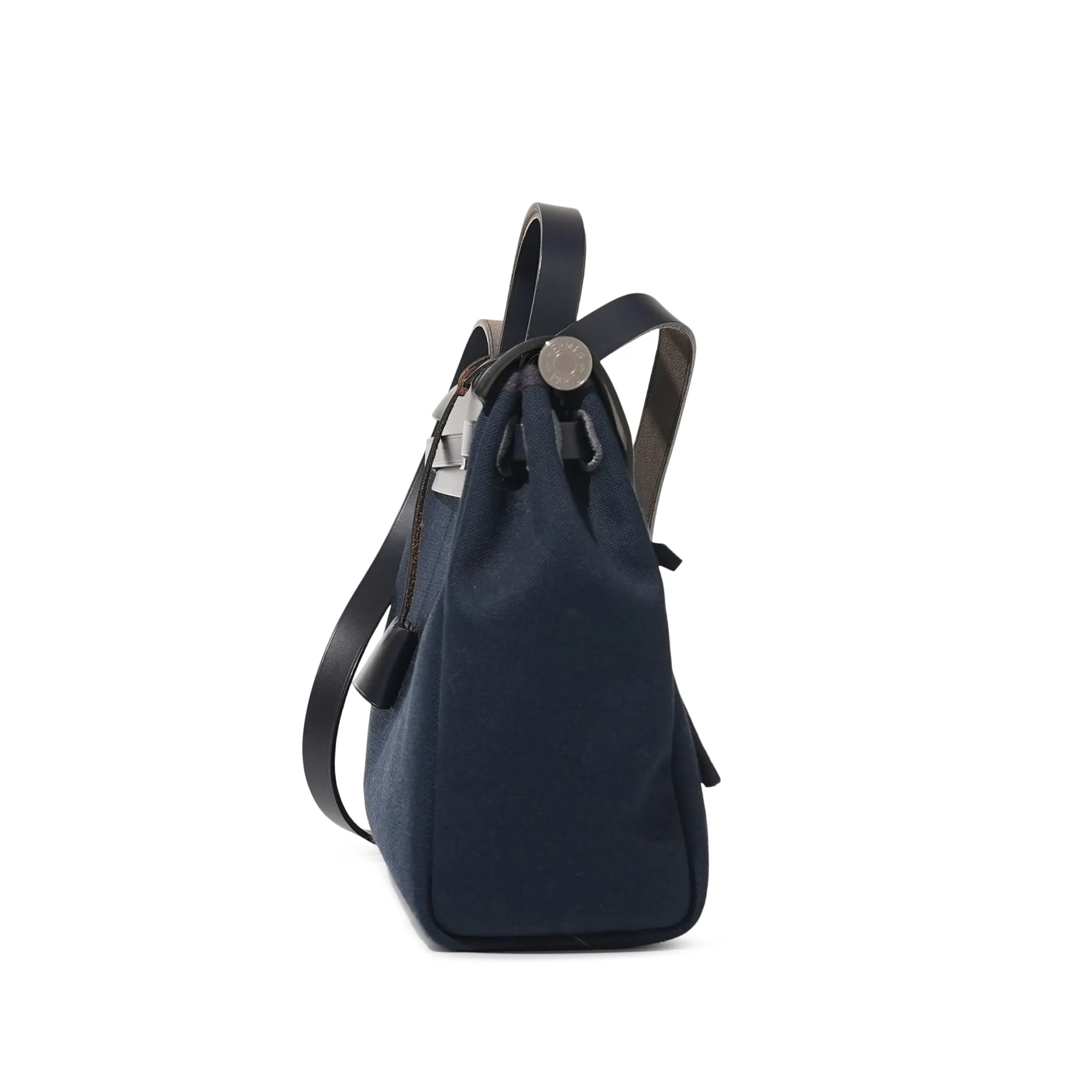 Hermès Bleu Indigo Vache Hunter and Bleu Marine Toile Herbag Zip 31 Palladium Hardware, 2020