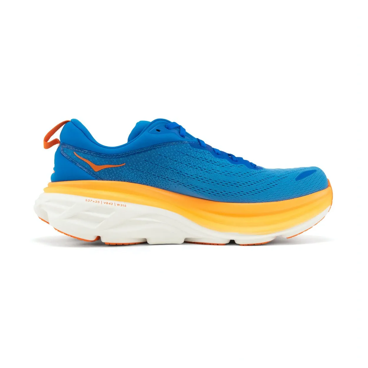 Hoka Bondi 8 Wide Fit Running Shoes - Mens - Coastal Sky/Vibrant Orange Width EE