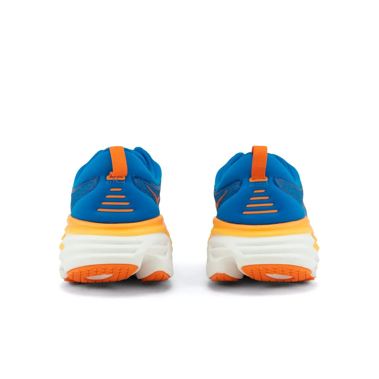 Hoka Bondi 8 Wide Fit Running Shoes - Mens - Coastal Sky/Vibrant Orange Width EE