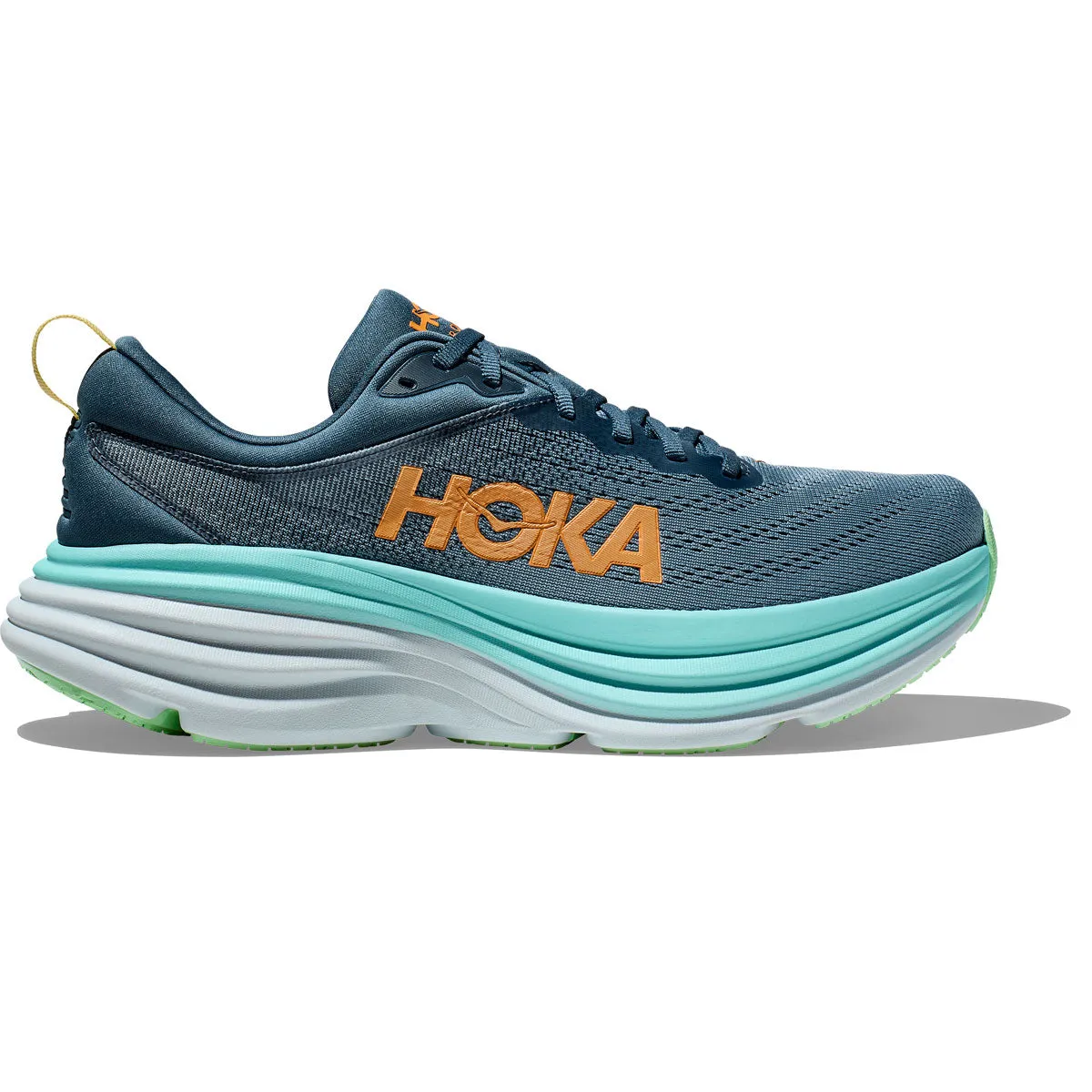 Hoka Bondi 8 Wide Fit Running Shoes - Mens - Real Teal/Shadow