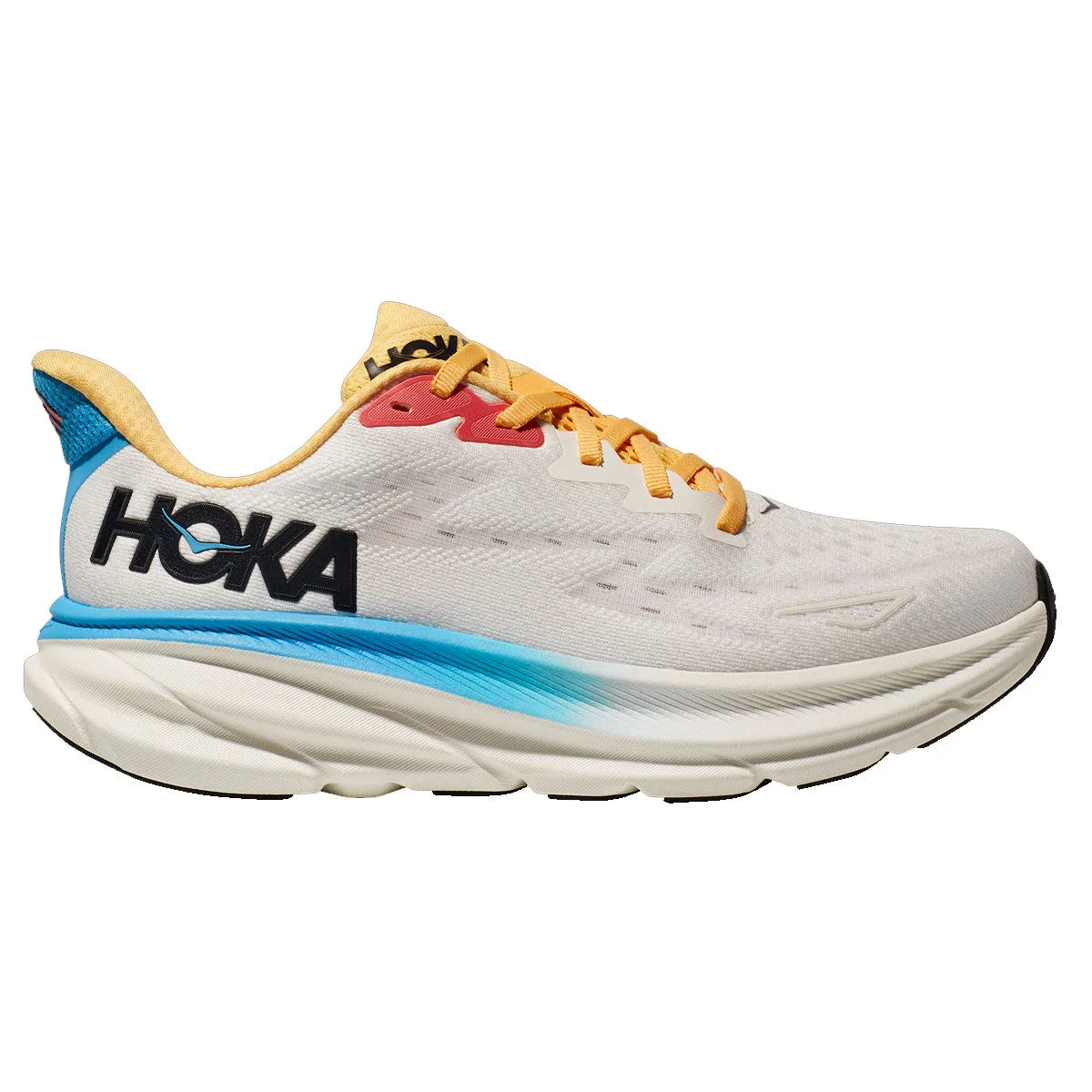 Hoka One One Clifton 9 Running Shoes - Womens - Blanc De Blanc/Swim Day