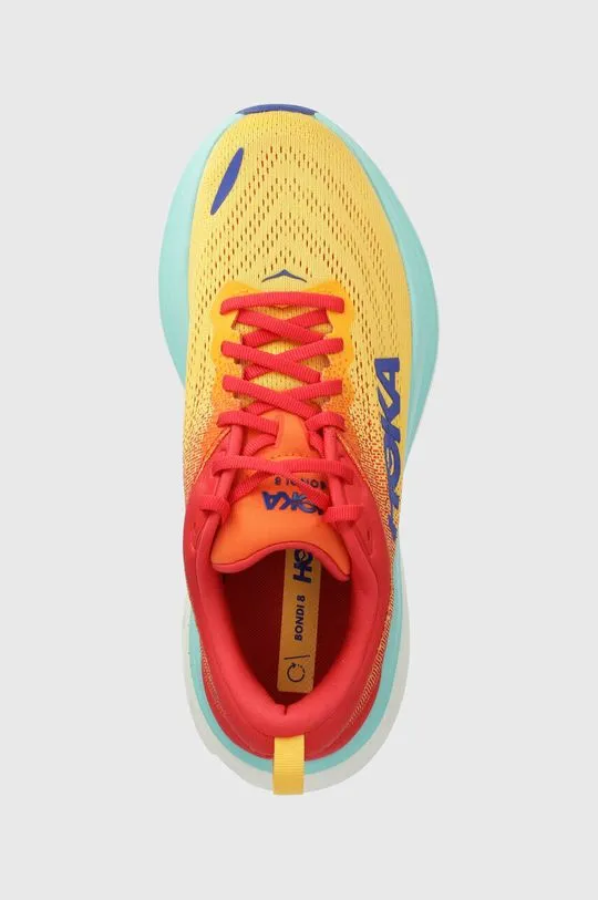 Hoka One One running shoes Bondi 8 orange color