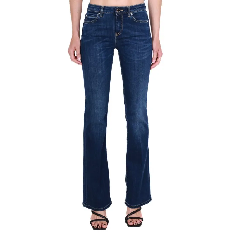 JEANS A ZAMPA IN TELA DENIM, BLU