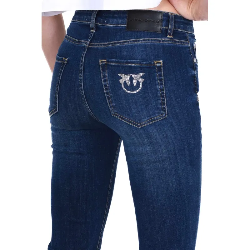 JEANS A ZAMPA IN TELA DENIM, BLU