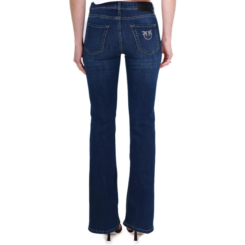 JEANS A ZAMPA IN TELA DENIM, BLU