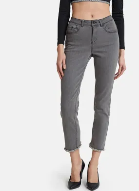 Jeans With Zip Detail At Hem