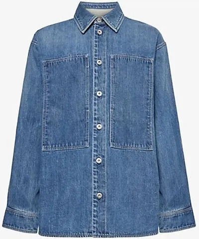 Jil Sander Mens Canard Patch-pockets long sleeves relaxed-fit denim shirt