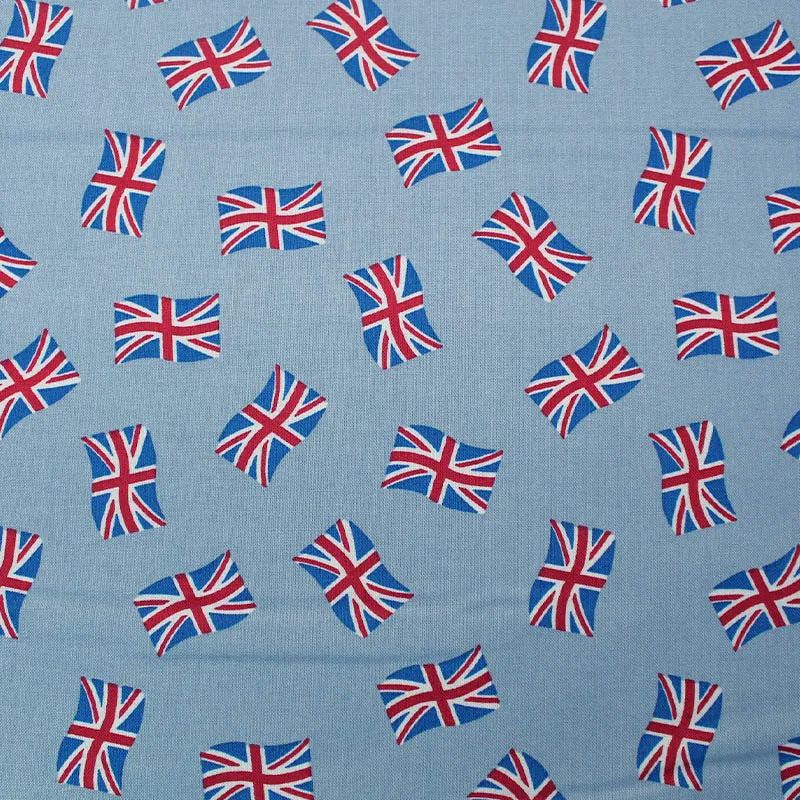 Jubilee Cotton - Union Jack Flags - Air Force Blue