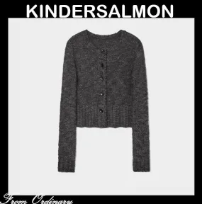 KINDERSALMON  |Wool Long Sleeves Office Style Elegant Style Cardigans