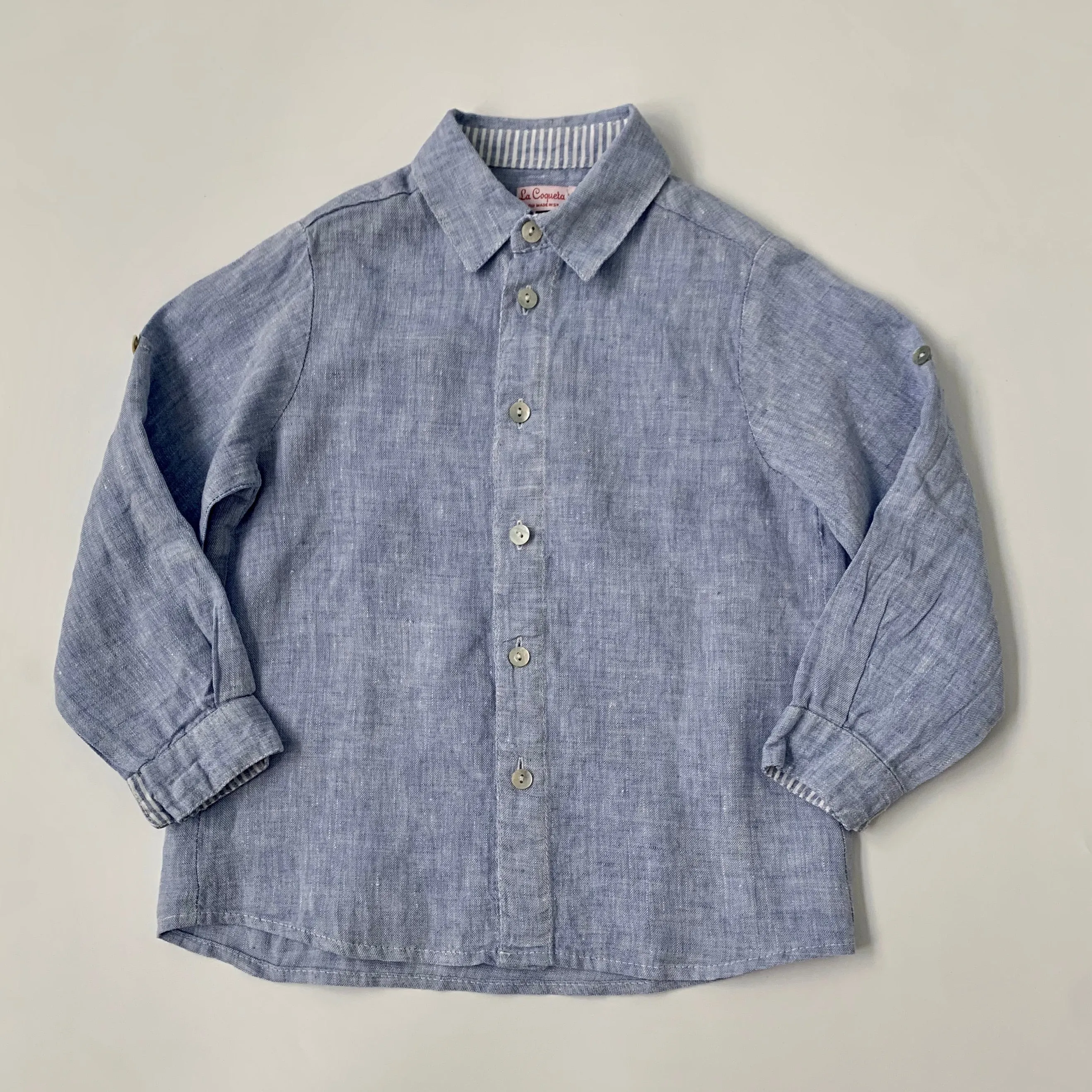 La Coqueta Pale Blue Linen Shirt: 5 Years