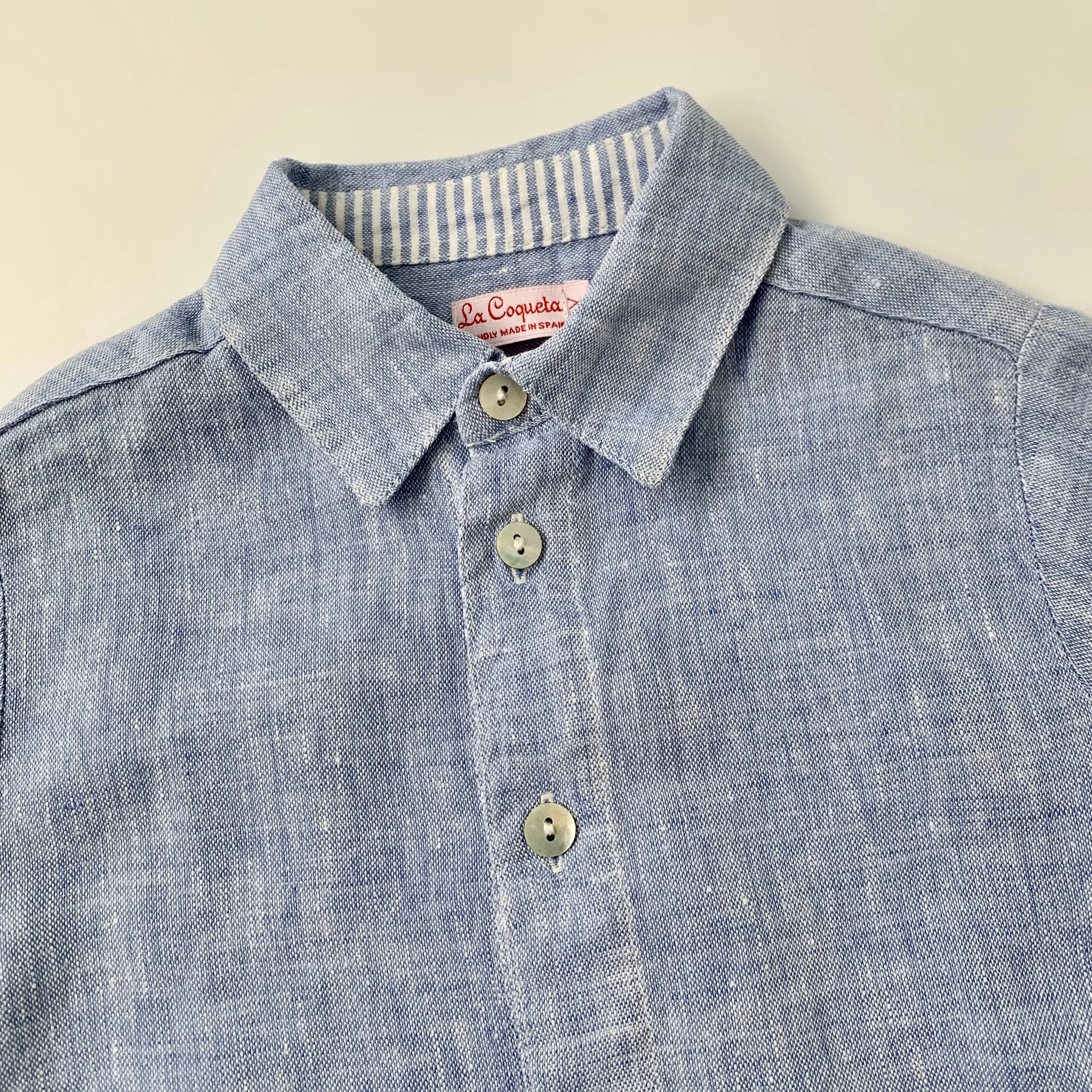 La Coqueta Pale Blue Linen Shirt: 5 Years