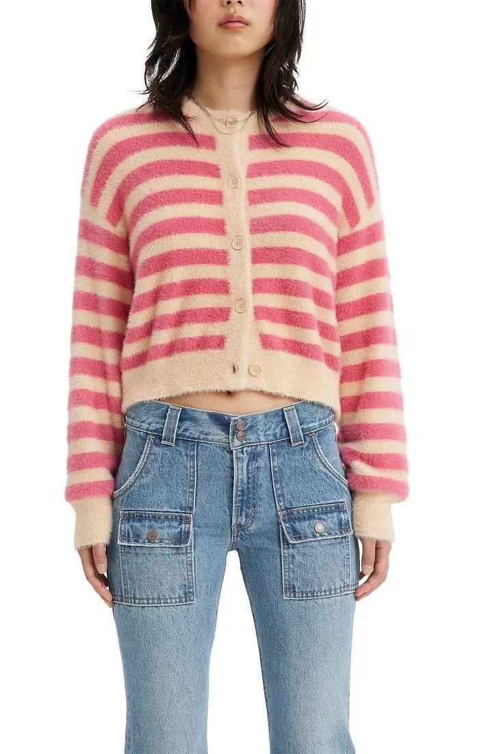 Levis Cat Cardigan In Jenn Stripe Marzipan