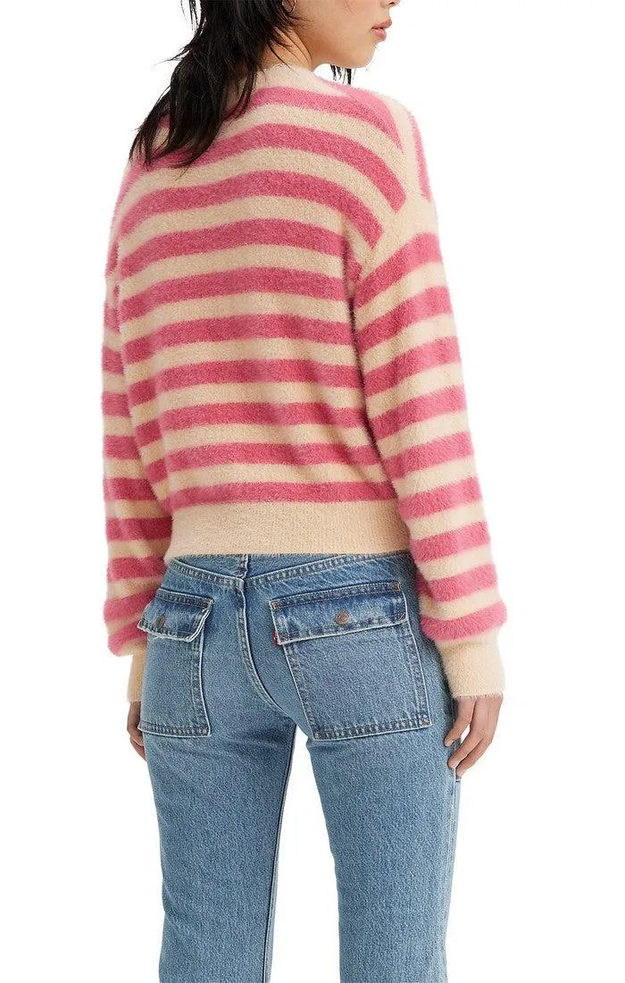 Levis Cat Cardigan In Jenn Stripe Marzipan