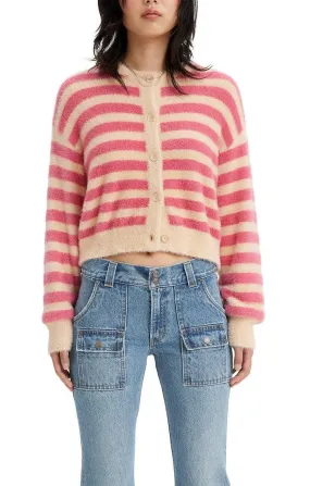 Levis Cat Cardigan In Jenn Stripe Marzipan