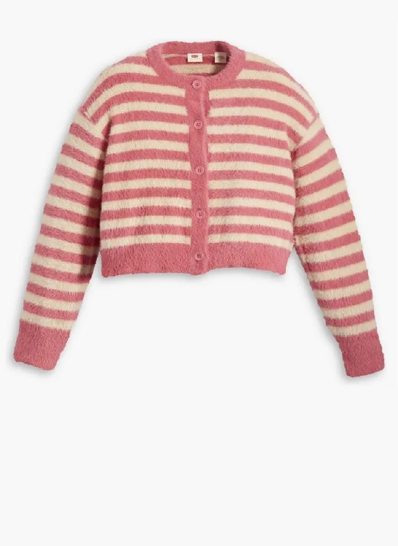 Levis Cat Cardigan In Jenn Stripe Marzipan