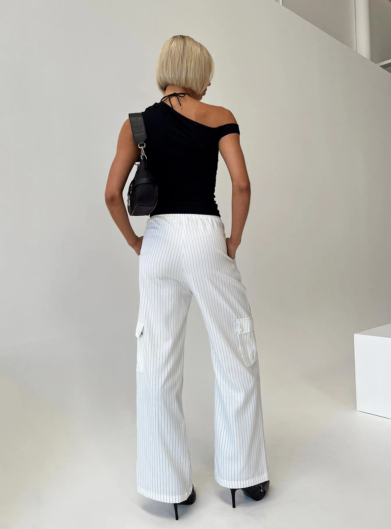 Lista Elastic Pocket Pants White Pinstripe