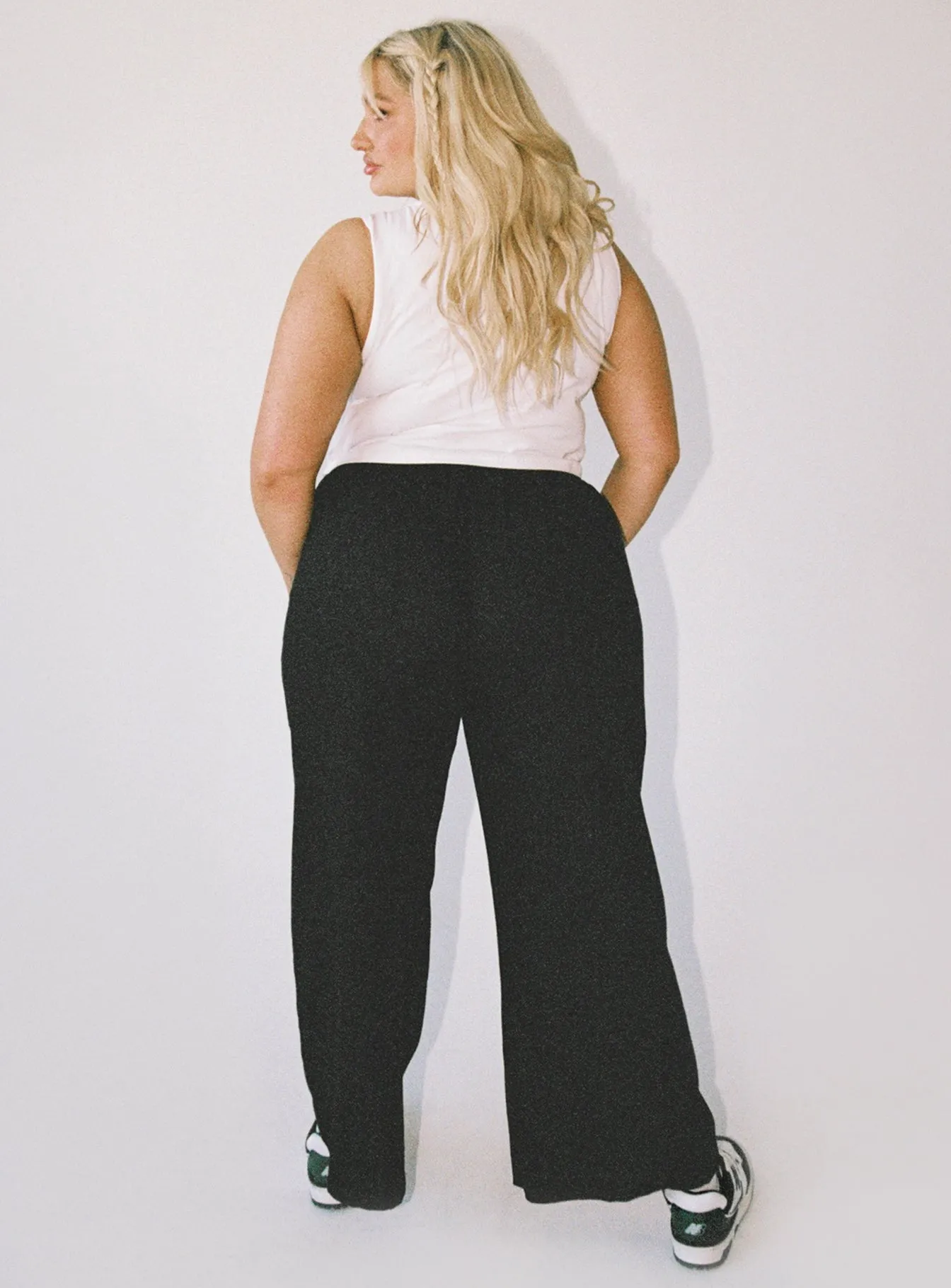 Louis Linen Blend Pants Black Curve