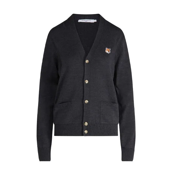 MAISON KITSUNE  |Casual Style Wool Long Sleeves Logo Cardigans