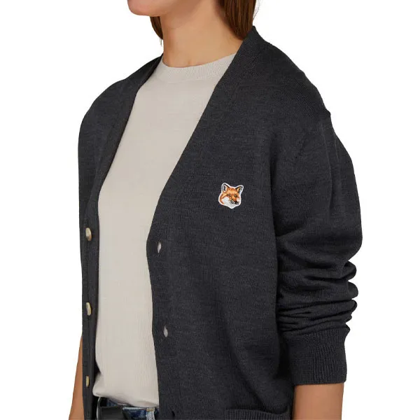 MAISON KITSUNE  |Casual Style Wool Long Sleeves Logo Cardigans