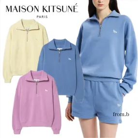 MAISON KITSUNE  |Rib Street Style Long Sleeves Plain Other Animal Patterns