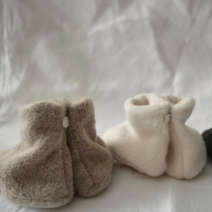 Makié Baby Fleece Booties Cream