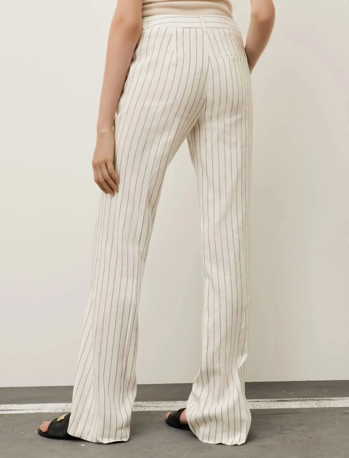 Marella Ulivo Pinstripe Pant in White